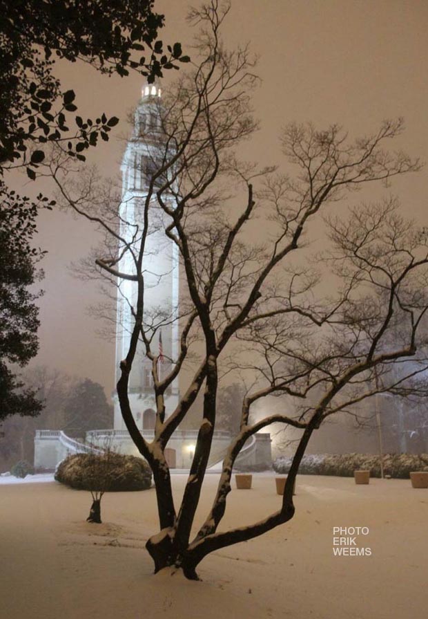Carillion Bell Tower in Snow Richmond Virginia