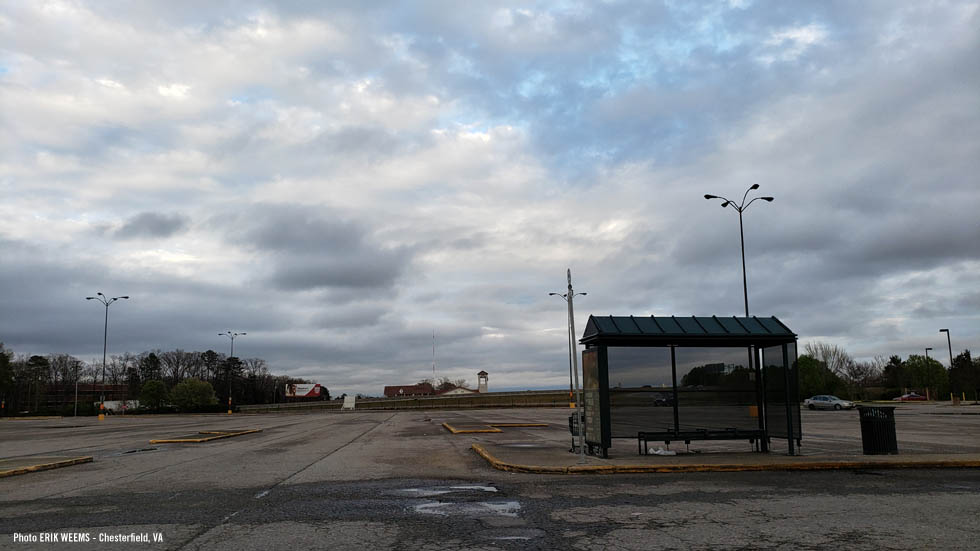 Empty bus stop Midlothian Virginia