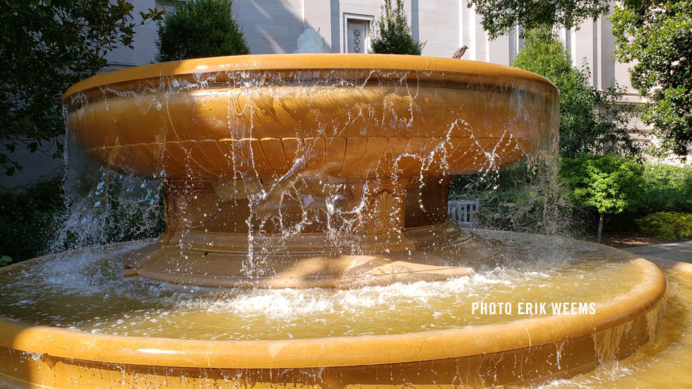 Water FOuntain Washington DC at National Gallery Orange