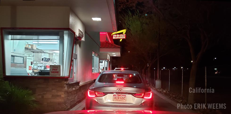 In-n-out burger at night California