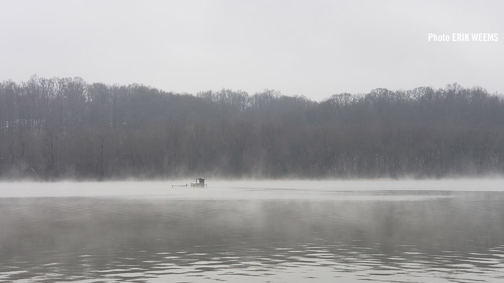 Fog on winter James River