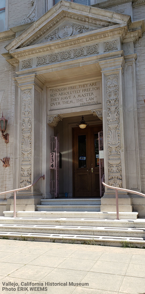 Vallejo Historical Museum carved Entrance Doors