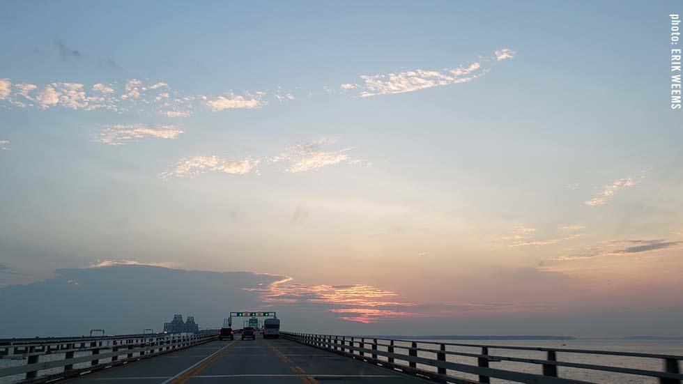 Sunset over Chesapeake Bay Bridge