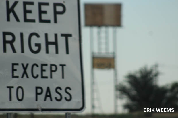 Keep right except to pass
