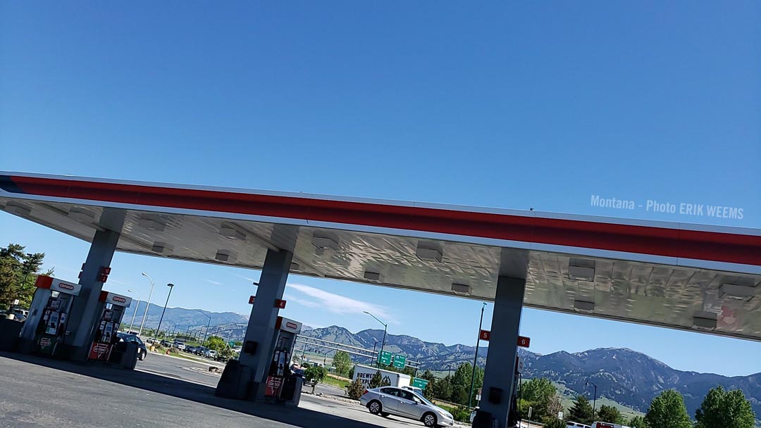 Montana Blue Skies an gas station