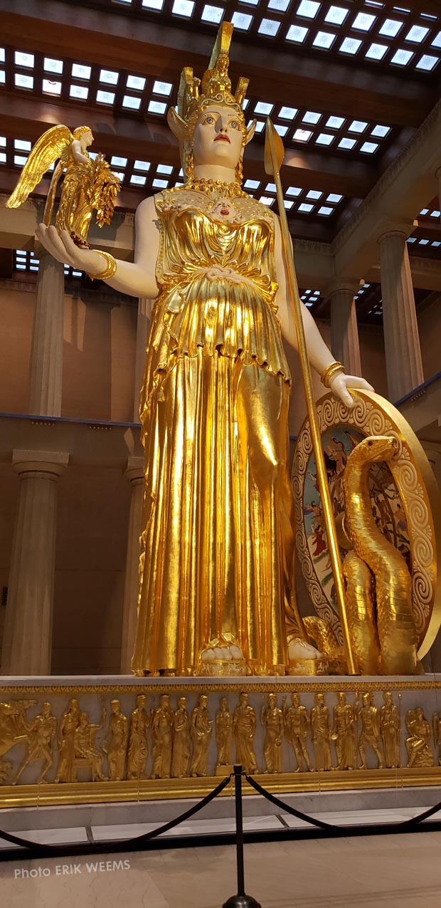 Parthenon Golden idol at the Nashville Parthenon