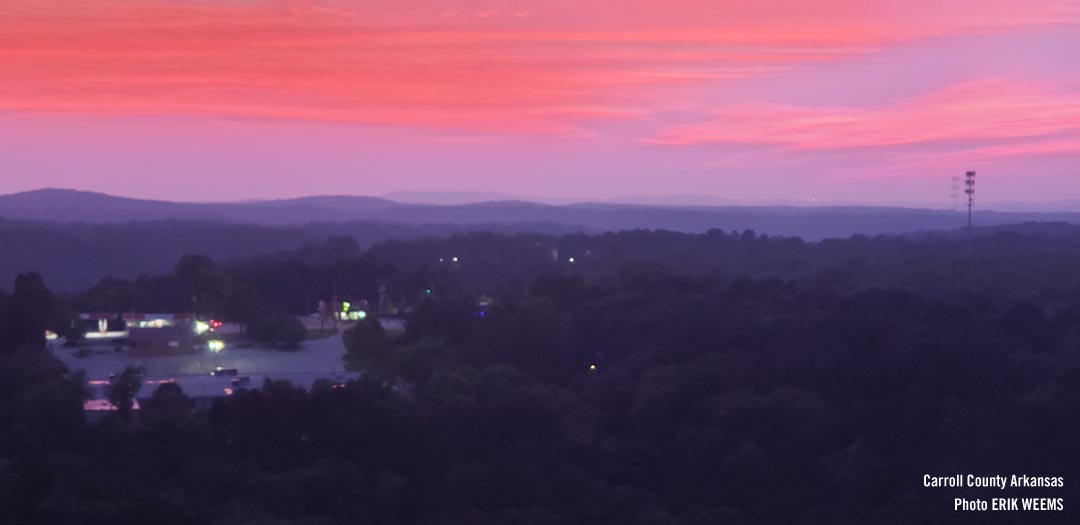 Sunset over Carroll County Arkansas