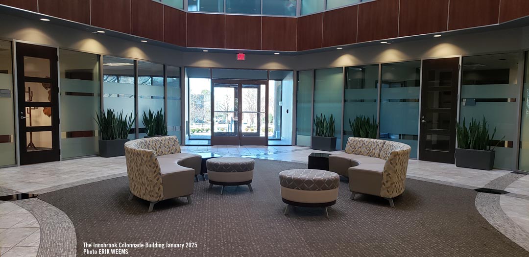 The lobby entrance at the Colonnade Office Building