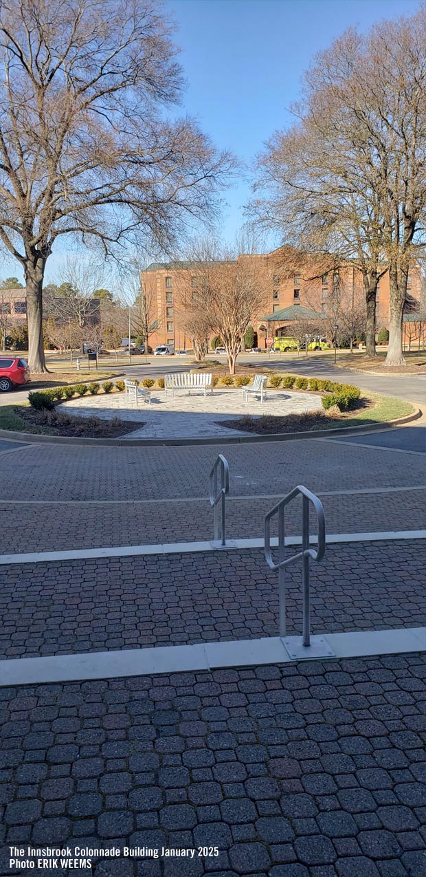 View of the outside entrance and exit at The Colonnade