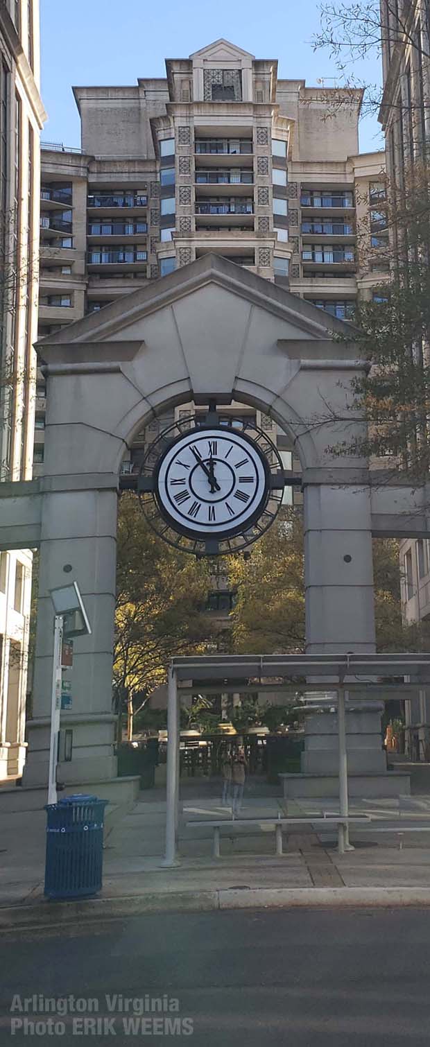 Clock at Courthouse Plaza Arlington Virginia